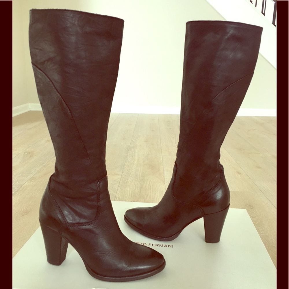 Alberto Fermani leather black boots size 7.5